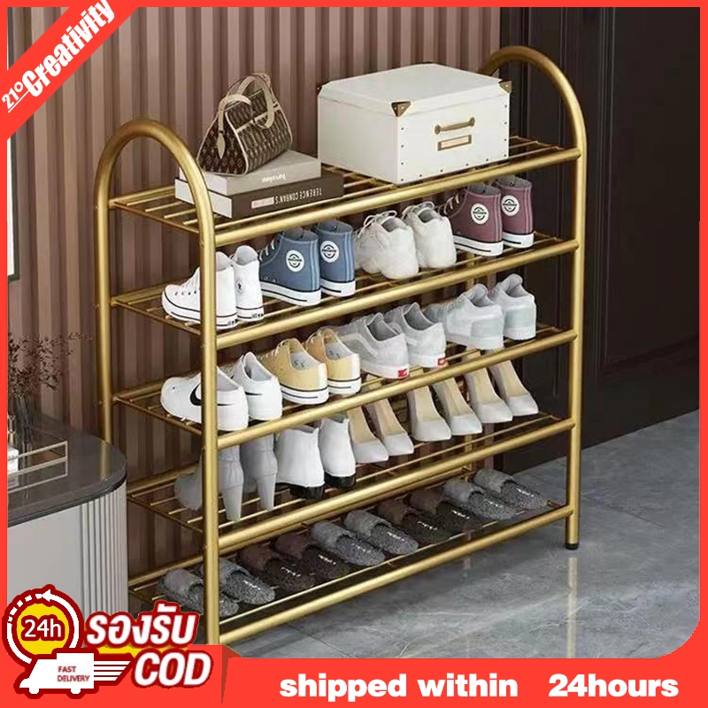 【ผลิตภัณฑ์ใหม่】ชั้นวางรองเท้า ชั้นวางรองเท้าโครงเหล็ก 3 /4/5/6ชั้น