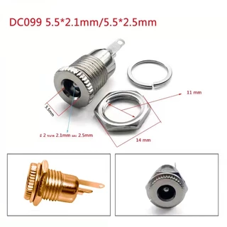 เต้ารับไฟฟ้า DC099 เต้ารับหญิง ขนาด 5.5*2.1mm/5.5*2.5mm โลหะ เต้ารับชาร์จ แจ็ค dc ตัวเมีย