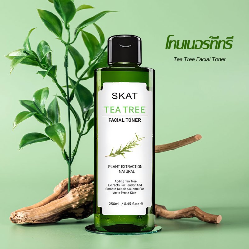 SKAT  Tea Tree Special Set ชุดดูแลสำหรับคนที่มีปัญหาสิว สูตรอ่อนโยนผิวแพ้ง่ายใช้ได้-1517 ราคา ถูกที่สุด ดีลบีเคเค แกลเลอรีภาพที่ 4