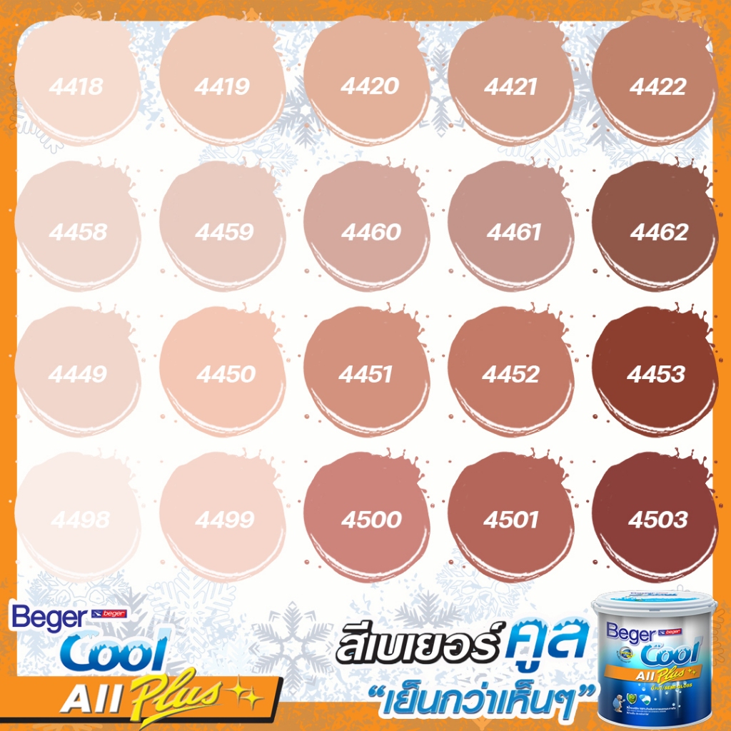 Beger สีชมพู คูลออลพลัส ขนาด 9 ลิตร กึ่งเงา ด้าน สีทาบ้าน เบเยอร์ สีบ้านเย็น สีน้ำอะคริลิคแท้