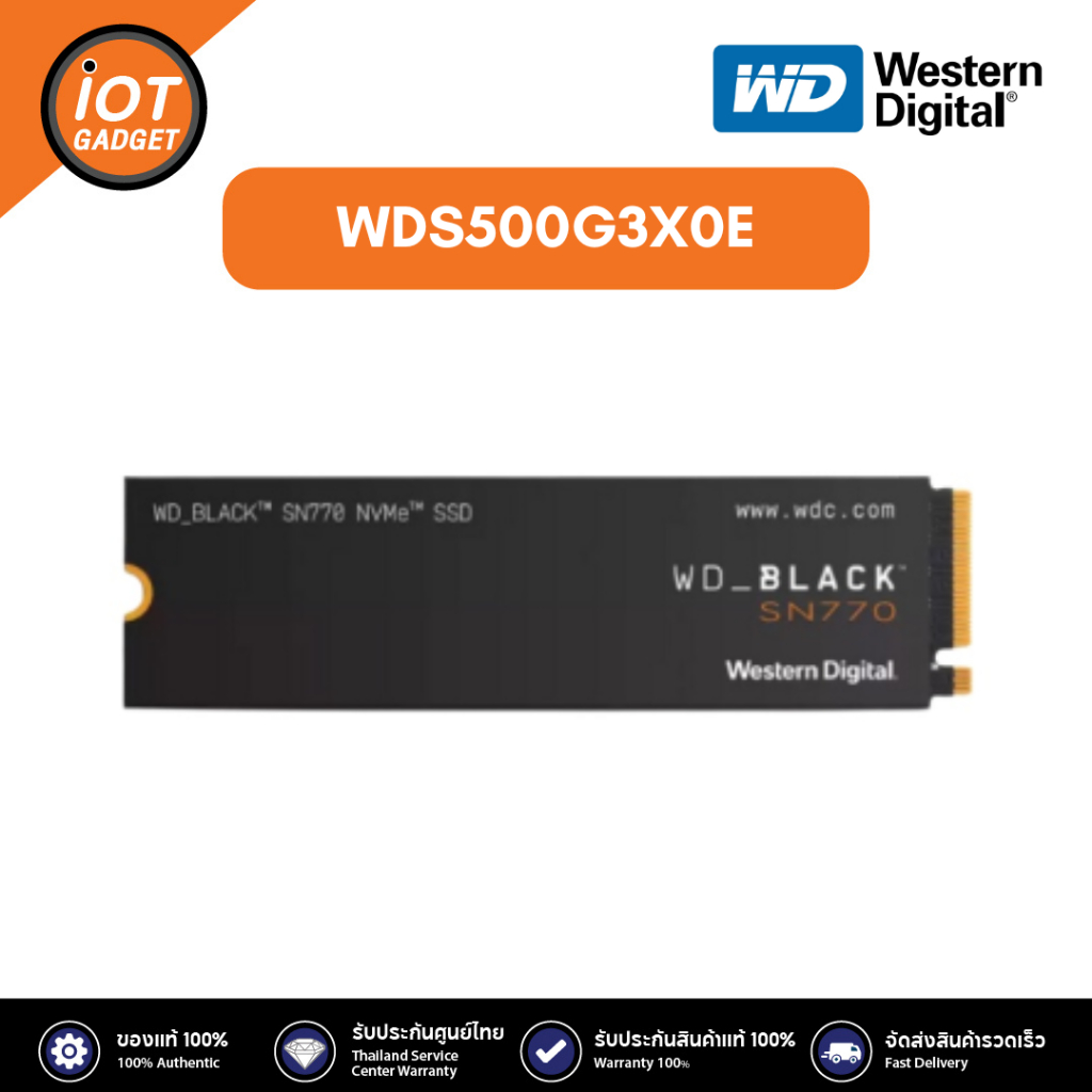 WDS500G3X0E WD 500 GB SSD BLACK SN770 NVMe M.2 2280