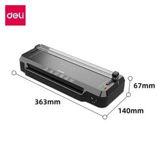 Deli เครื่องเคลือบเอกสาร 5in1 เครื่องเคลือบบัตร A4 A3 แถมฟรีที่ตัดกระดาษเครื่องตัดมุม Laminator