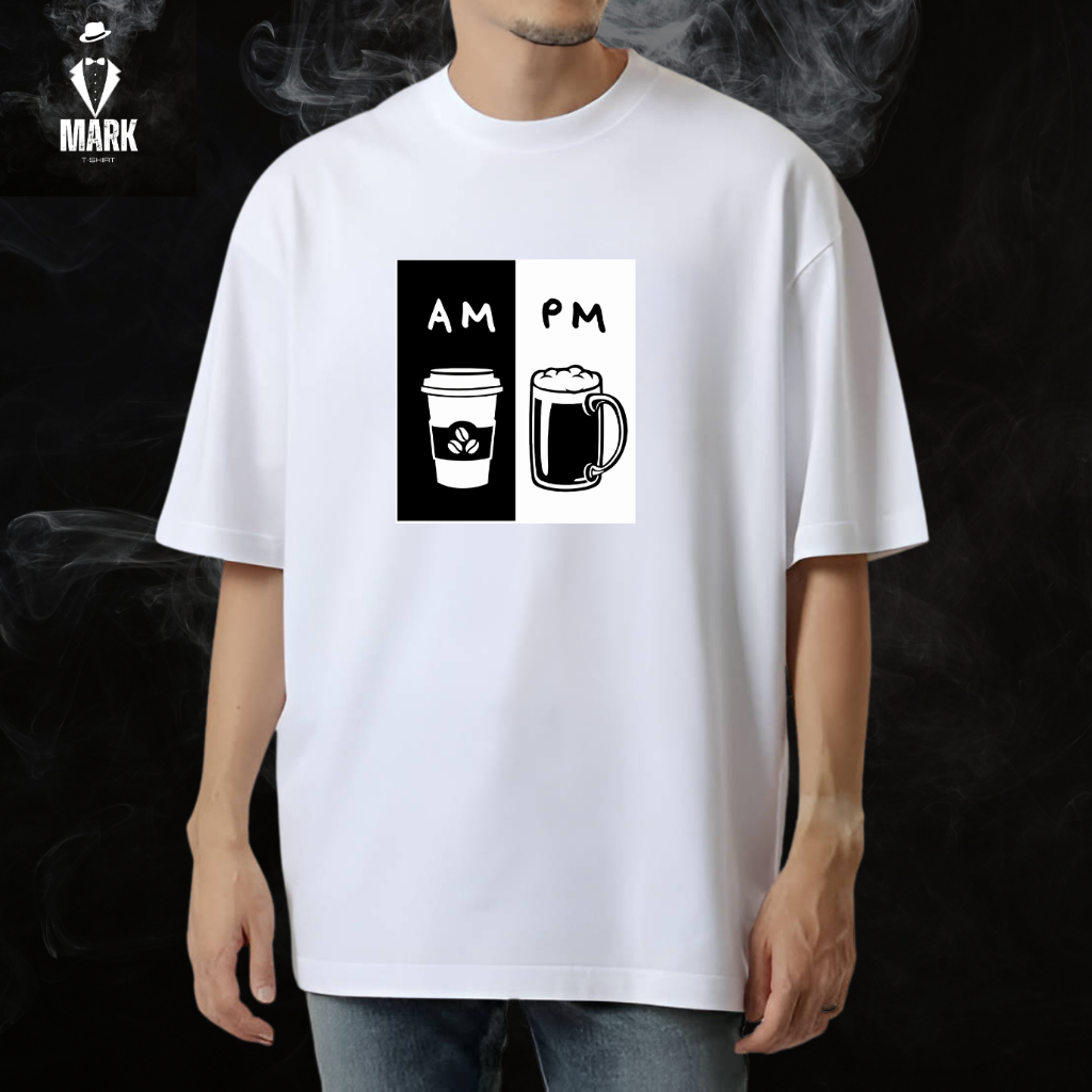 เสื้อยืด​ เสื้อสกรีนแฟชั่น ​ AM PM พร้อมส่ง เนื้อผ้า​COTTON100% เนื้อนิ่ม ไม่ยืด ไม่ย้วย ใส่แล้วนุ่มสบาย​ ผ้าไม่บาง