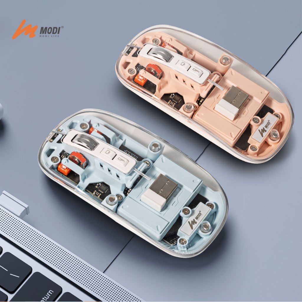MODI เมาส์ไร้สาย Wireless Mouse 2.4G Bluetooth พร้อมตัวรับสัญญาณ USB สําหรับแล็ปท็อป PC Mac Linux