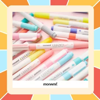 Monami ปากกาไฮไลท์ 16 เฉดสี Essenti Twin Highlighter โมนามิ ปากกาเน้นข้อความแห้งไว 2 หัว