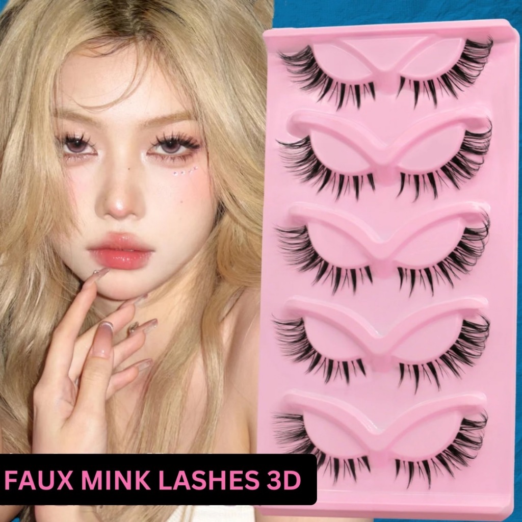 FAUX MINK LASHES 3D ขนตาปลอม สายฝอ Foxy Eyes สายแซ่บ ขนตาปลอม 3D เบาสบายตา ติดง่าย ขนฟู แกนนิ่ม