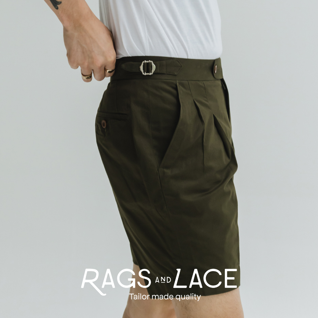 Rags and Lace กางเกงขาสั้น รุ่น Signature ผ้า Cotton สี Olive