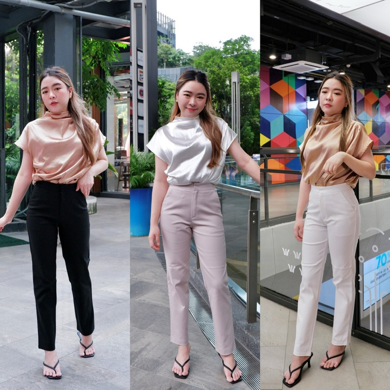 vividcloset 9ส่วนกระบอก ผ้าดับเบิ้ล ยืดได้