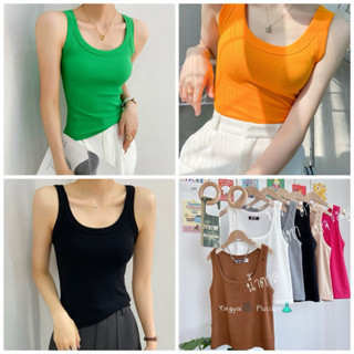 (YY) เสื้อกล้าม เบสิค ตัวยาว ทรงนี้ใส่ได้ตลอด แมทซ์ง่าย เสื้…