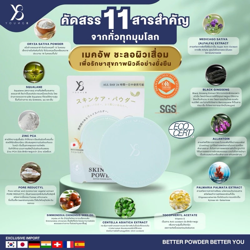 Y8แป้งสกินแคร์บำรุงผิว นวัตกรรมใหม่จากญี่ปุ่น (ใช้ได้ทั้งผู้หญิง/ชาย) ด่วน!ใกล้หมดสต็อคแล้ว thumbnail 5