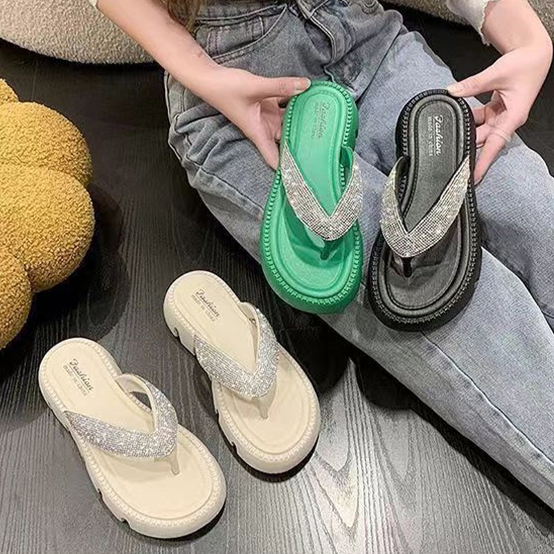 Jthel สินค้าขายดี รองเท้าแตะหูหนีบเสริมสไตล์คุณหนู๊ คุณหนู น่ารักมากมาก สายแวววาว วิ๊บวับ เพิ่มเสน่ห์ไปในตัว