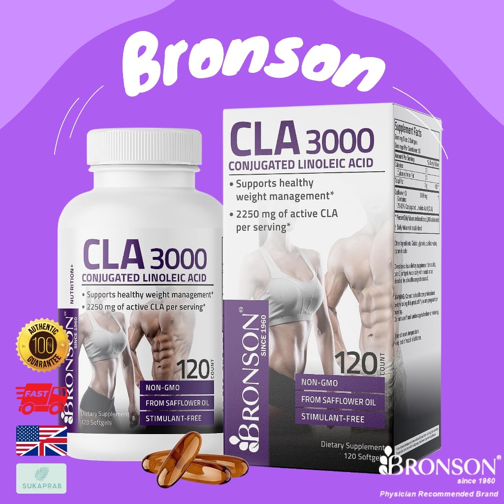พร้อมส่ง BRONSON CLA 3000 Conjugated Linoleic Acid Extra High Potency 3,000 mg CLA