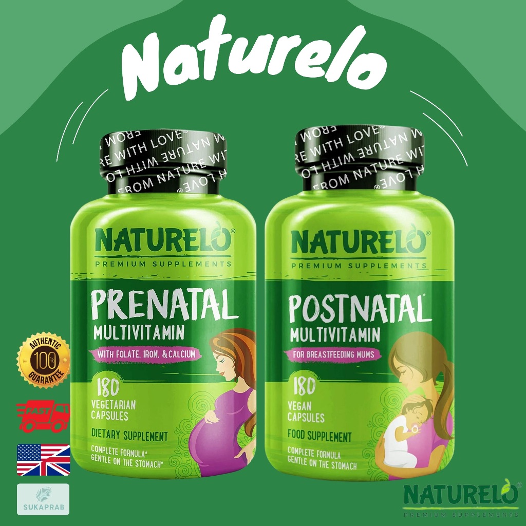 พร้อมส่ง NATURELO Prenatal & Postnatal Multivitamin Iron Folateสำหรับแม่ตั้งครรภ์ บำรุงทารกในครรภ์