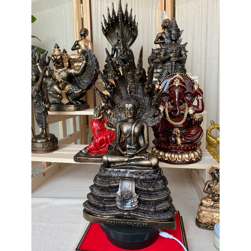 พระนาคปรก เหล็กน้ำพี้ ฐาน7 สูง15 นิ้ว สวยคมขลัง
