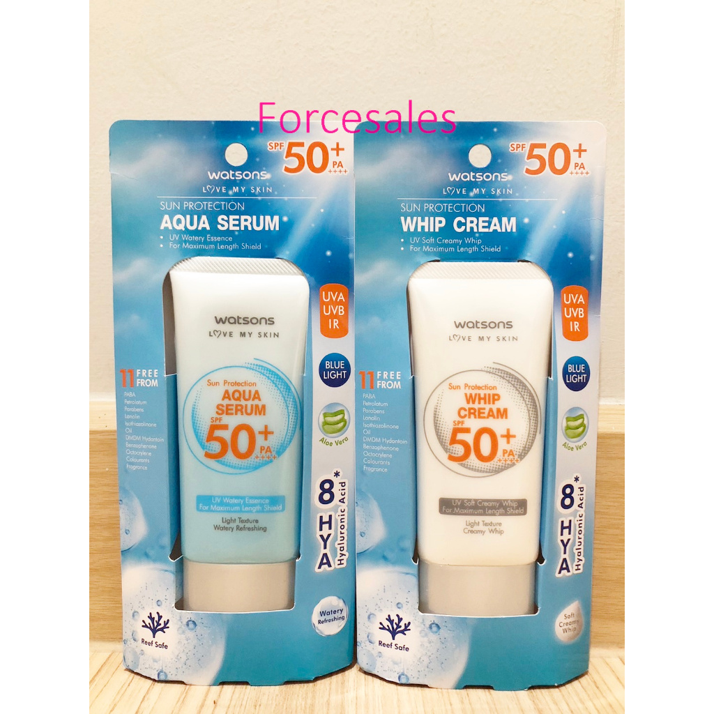 WATSONS วัตสัน ซัน โพรเทคชั่น อะควา เซรั่ม / วิป ครีม เอสพีเอฟ 50+ พีเอ++++