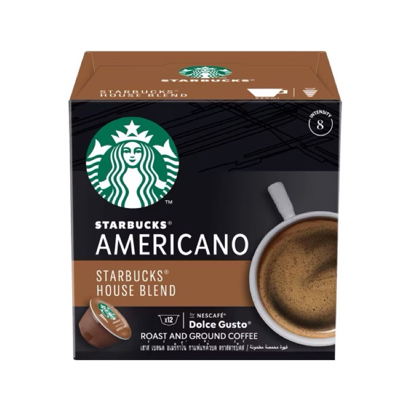 กาแฟแคปซูล แคปซูลกาแฟ STARBUCKS HOUSE BLEND AMERICANO BY NESCAFE DOLCE GUSTO Coffe Capsule