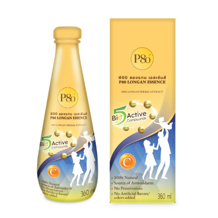 P80 Natural Essence น้ำสกัดลำไยเข้มข้น 360ml