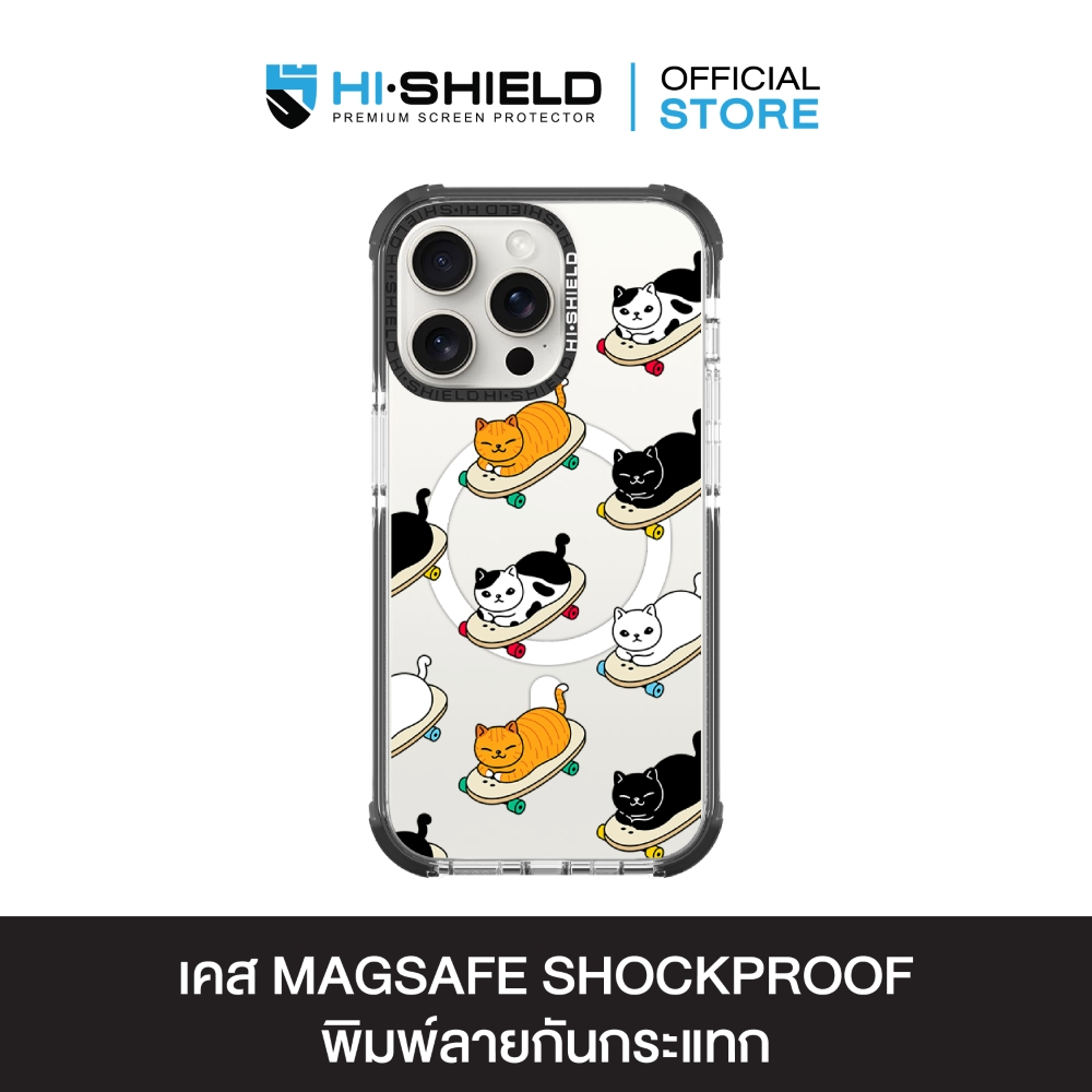 HI-SHIELD Magsafe Shockproof Case รุ่น Meow Racing [iPhone 14Pro/Pro Max,15 Pro/Pro Max] – เคสแม่เหล็กกันกระแทก – โปรปัง