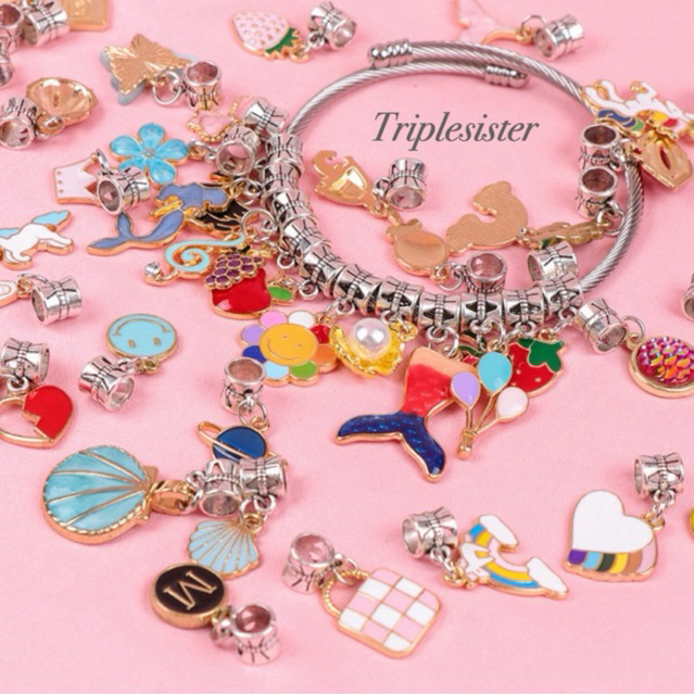 Charm กำไลข้อมือ DIY ชาร์มตกแต่ง จี้สร้อยคอ แบบสุ่ม