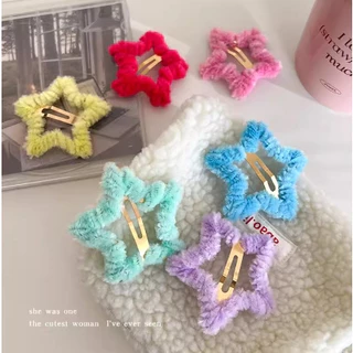 COD-ในไทย💖กิ๊ฟติดผมสีแคนดี้รูปดาวห้าแฉกน่ารักๆฟูๆหน้าม้าคลิปด้านข้างสไตล์เกาหลีเด็กนักเรียนสำหรับผู้หญิง2026ใหม่-Krismil