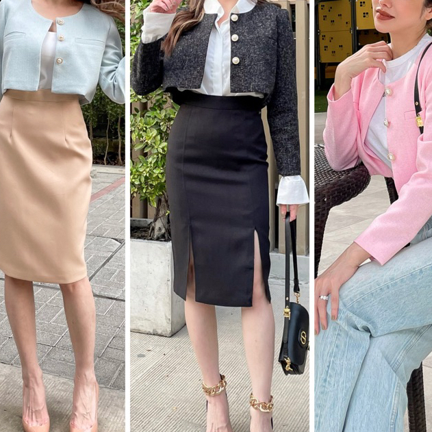 เสื้อคลุม พรีเมียม CH06 ผ้าชาแนวทวิสยาว 15 นิ้ว