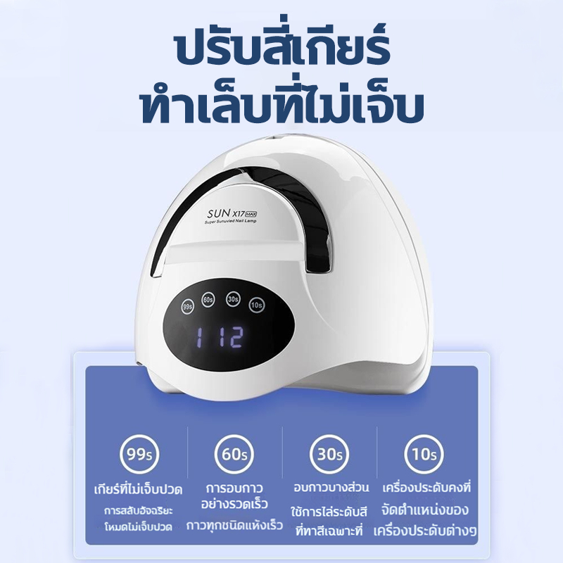 เครื่องอบเล็บ 380w ชิปไฟ81ดวง ชุดทำเล็บเจล ส่องเฉพาะเล็บ ไม่เจ็บมือ เครื่องอบเล็บเจล โคมไฟอบเล็บอัจฉริยะ แห้งเร็ว8วิ - รูปที่ 4