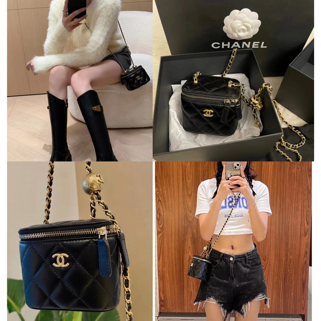 Chanel/little gold ball/small chain/square/shoulder bag/box bag/AP1447/100% authentic
