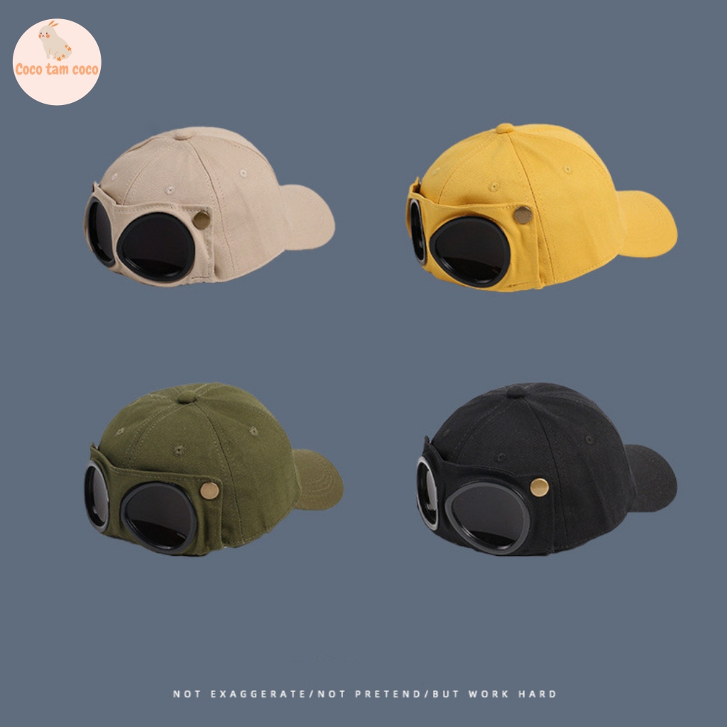 cocotamcoco หมวก หมวกแก๊ปcapมีแว่นตา สุดชิคและคลาสสิค แว่นตาหมวกเบสบอล