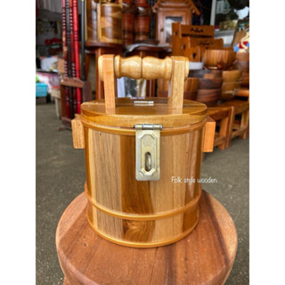 กระปุกออมสินถังออมสินงานไม้สัก