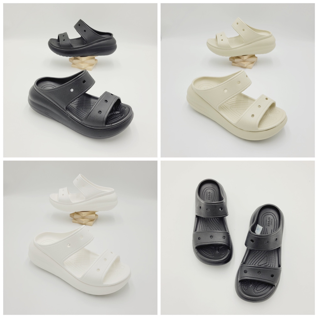 รองเท้าลำลองแฟชั่น สไตล์ Crocs Classic Crush Sandal