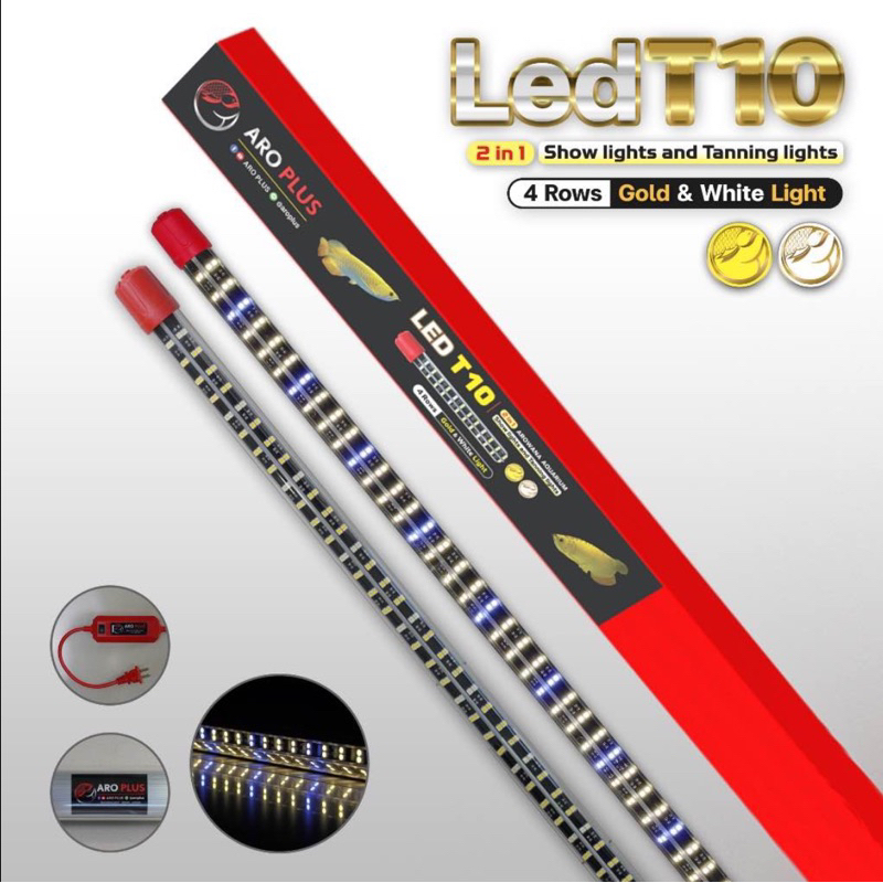 หลอดไฟ LED T10  plus 2in1 แบบ 4 แถว สีขาว-ทอง - รูปที่ 2