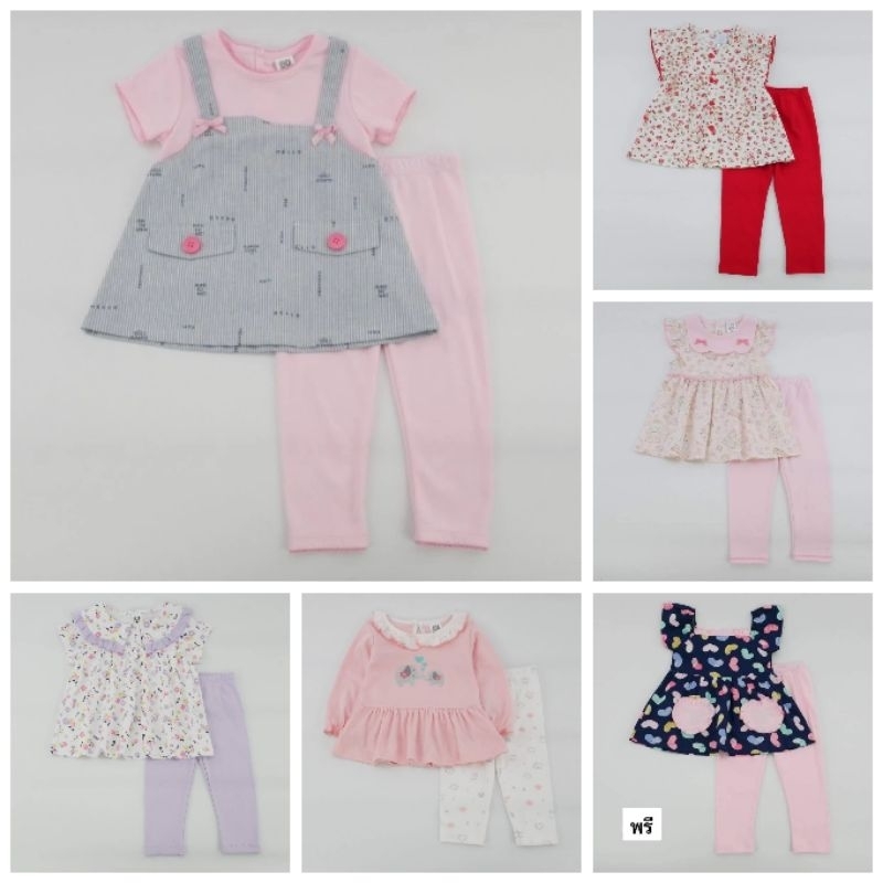 📌ชุดเด็กหญิง แบรนด์ BNO ผ้าคอตตอน นุ่ม ลายน่ารัก size 3T-5T