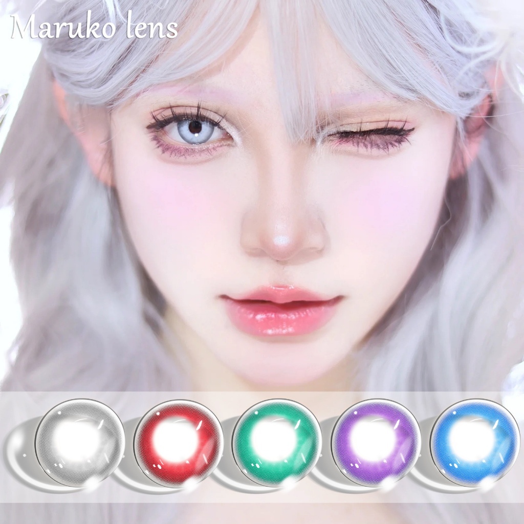 【NEW】 NEBULA สีฟ้า/สีเทา/สีแดง/สีเขียว/สีม่วง คอนแทคเลนส์ตาโต 2 ชิ้น คอนแทคเลนส์รายวัน บทบาทสมมติ 14