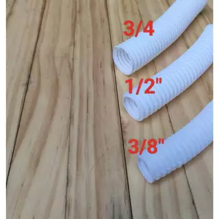 ท่ออ่อน ท่อลูกฟูก ท่อร้อยสายไฟ ขนาด 3/8", 1/2", 3/4" สีขาว สีเหลือง แบ่งขายเป็นเมตร