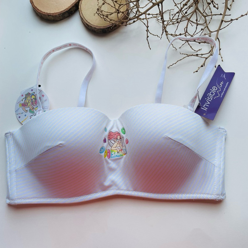เสื้อชั้นใน Sabina 👉🏼C32 D34  รหัส SBLU712 รุ่น พริ้ตตี้ ฟองบาง ไม่มีโครง  สาบบ่าถอดได้