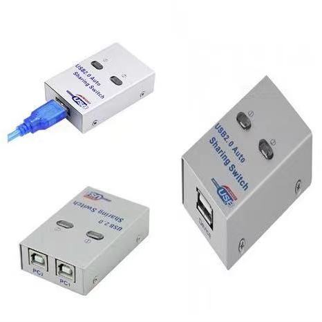 2 Ports USB 2.0 Manual Share Sharing Switch Splitter Box Hub For PC Printer (ออโต้)