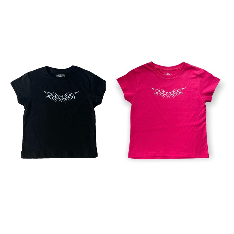 [IRISCIRCLE]🎨เสื้อยืด  Heart fire❤️‍🔥💘(Baby tee)cotton100% 📦🏷️