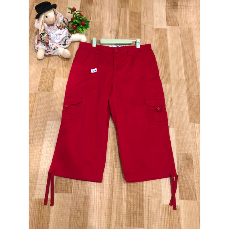 ก448กางเกงคาร์โก้LEE ถ้าคอตตอนสีแดงใหม่มาก