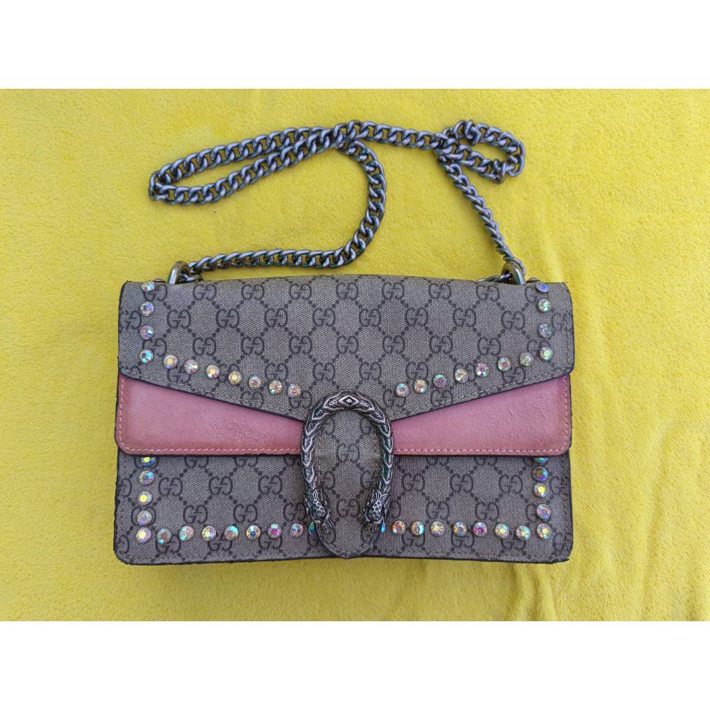 Limited edition Gucci Dionysus Shoulder/top handle bag with pink suede details
