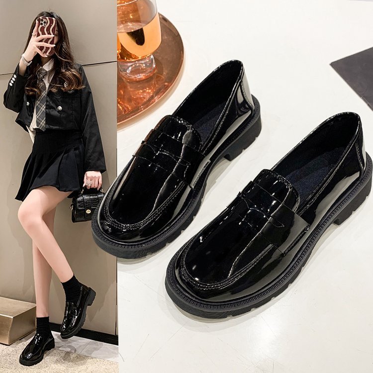 รองเท้าหนังเล็กสไตล์ญี่ปุ่น รองเท้าโลฟเฟอร์ นักเรียน พื้นแบน สวมใส่สบาย