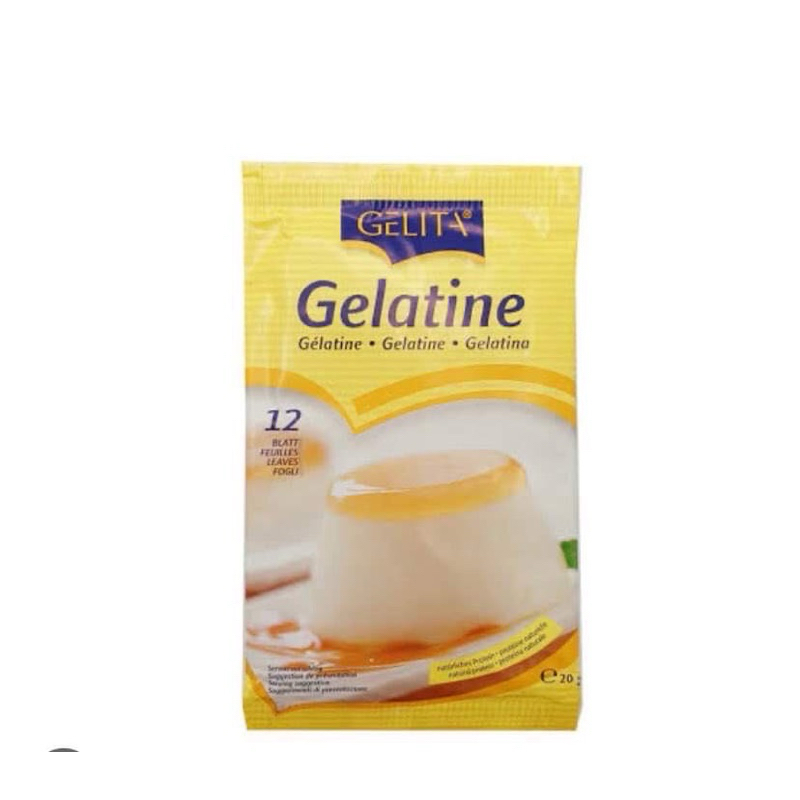 Gelita Gelatin Sheet เจลาตินแผ่น 20 g. (12 แผ่น)