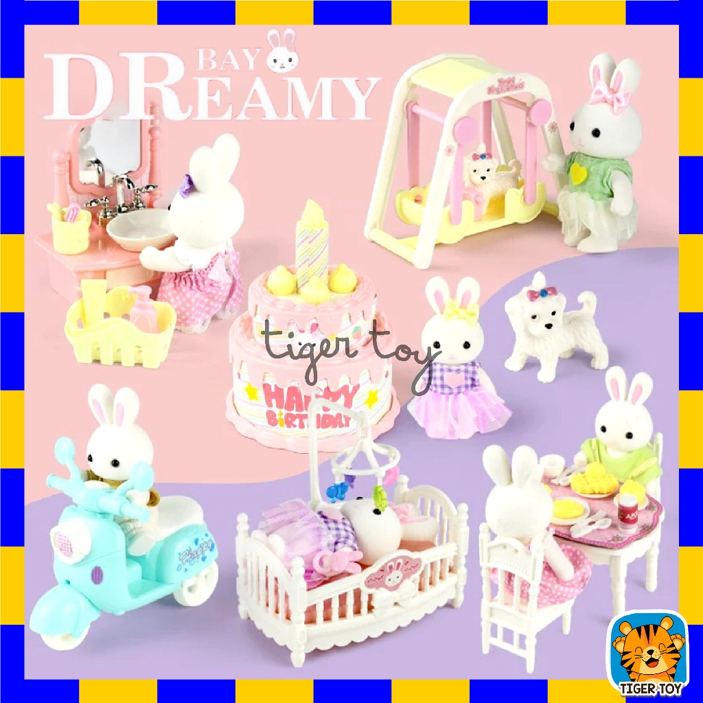 บ้านตุ๊กตา Yasini Series Bay Dreamy เฟอร์นิเจอร์สำหรับบ้านตุ๊กตากระต่าย ของเล่นเด็ก