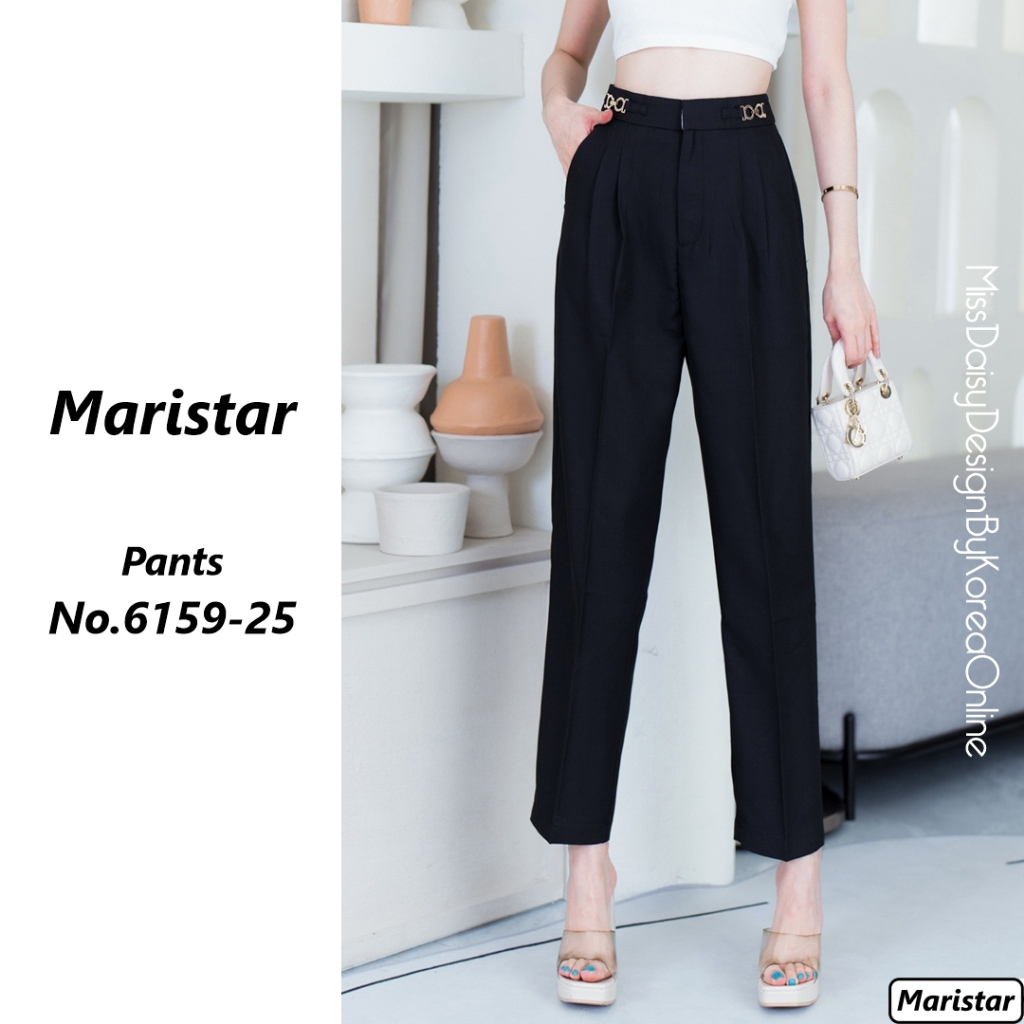 Maristar กางเกงขายาว No.6159 ผ้าลินิน