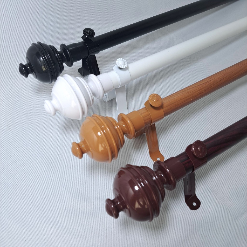 รางผ้าม่านสีขาวแบบมินิมอล ประกอบชุดพร้อมอุปกรณ์ติดตั้งครบชุด