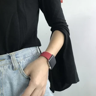 จัดส่งจากกรุงเทพ สายซิลิโคน สําหรับแอปเปิ้ลวอช ปรับง่ายสําหรับ iwatch 1110 9 8 7 6 SE 5 4 3 2 138/40/41/42/44/45/46/49mm