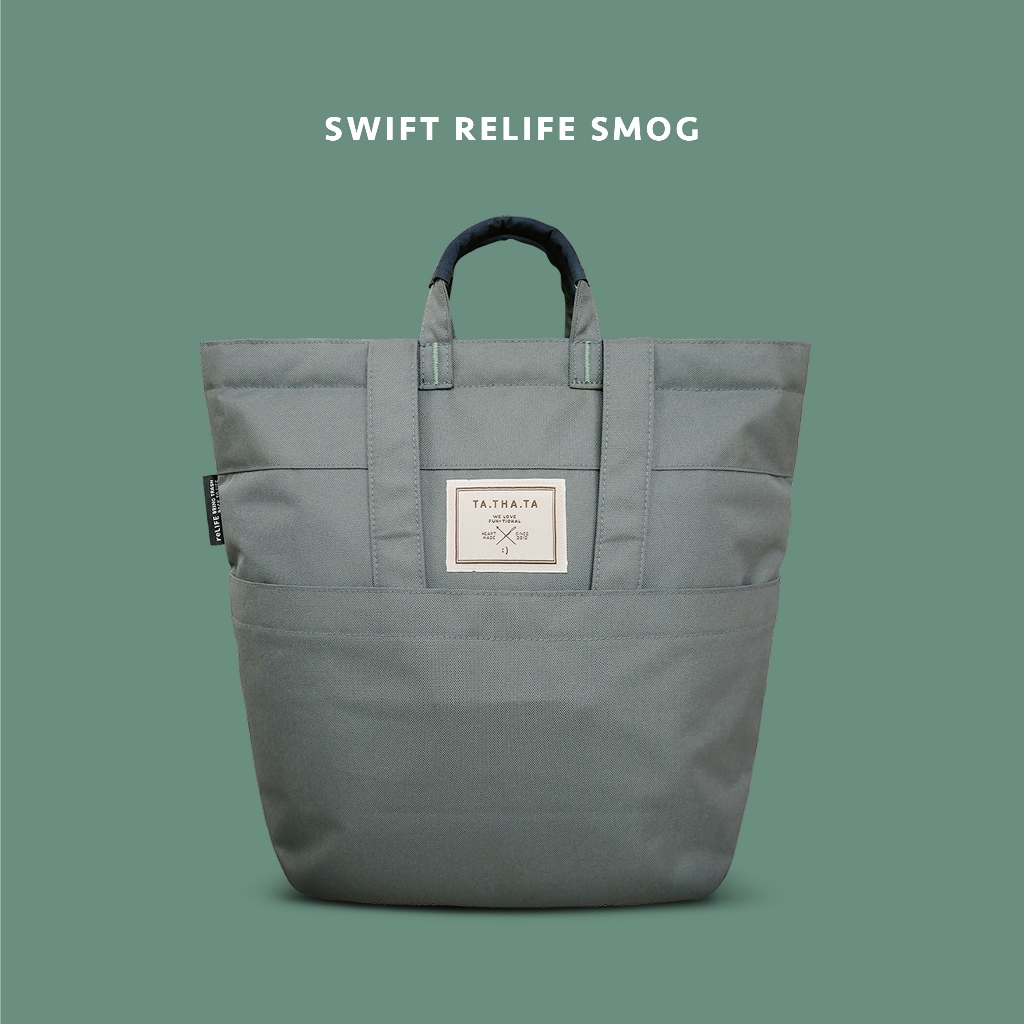 Swift relife smog backpack กระเป๋าเป้รีไซเคิลสีเทา