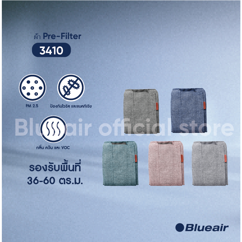 Blueair ผ้าพรีฟิลเตอร์ Pre-filter สำหรับรุ่น Blue 3410(ไม่สามารถใช้กับรุ่น Joys, Blue 411 ,Blue 3210 )