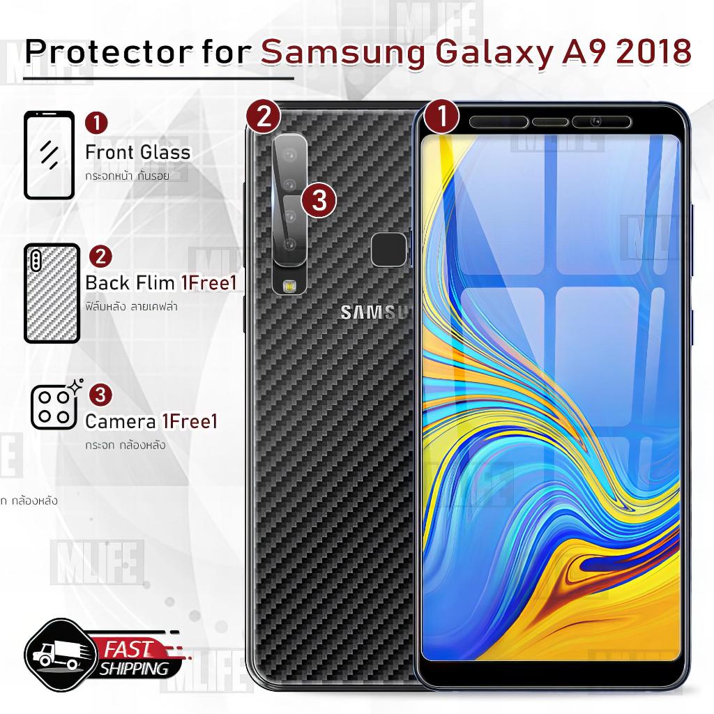 MLIFE - กระจก 9D เต็มจอ Samsung Galaxy A9 2018 กระจกกล้อง ฟิล์มกระจก ฟิล์มกันรอย เคส ฟิล์มหลัง ฟิล์ม