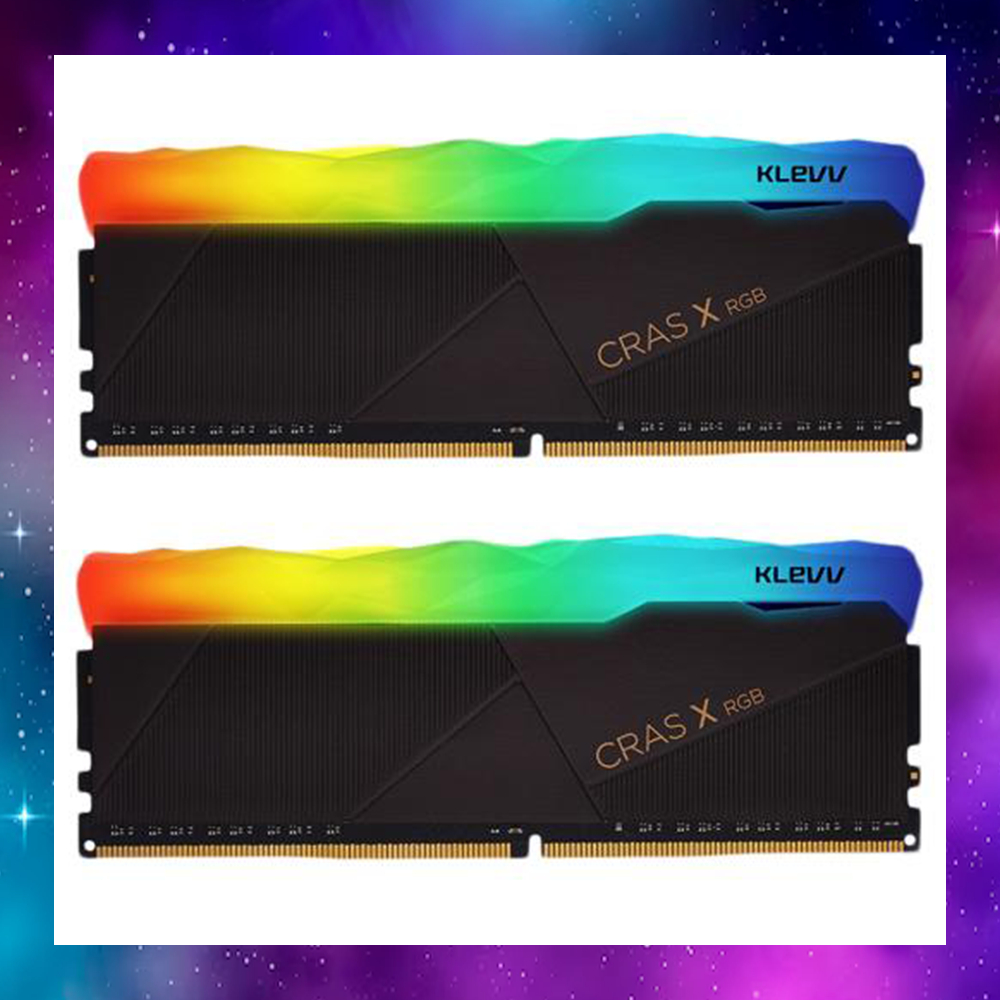 16GB (8GBx2) DDR4/3200 RAM PC (หน่วยความจำ) KLEVV CRAS X RGB (KD48GU880-32A160X) ใช้งานปกติ ประกันLT