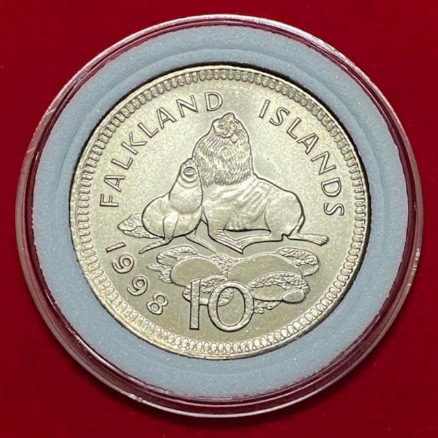 เหรียญประเทศ หมู่เกาะฟอล์กแลนด์ 🇫🇰 10 Pence 1998 #ไม่ผ่านการใช้งาน